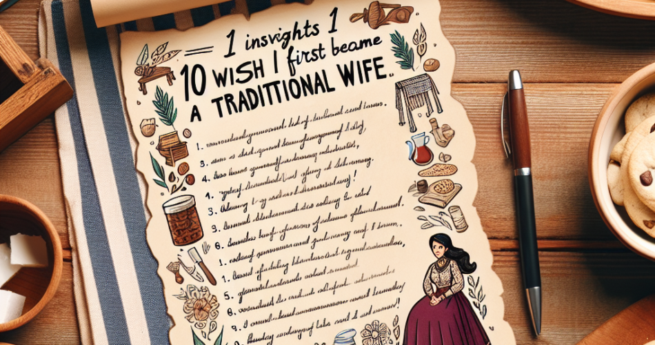 10 Insights I Wish I Had When I First Became a Tradwife